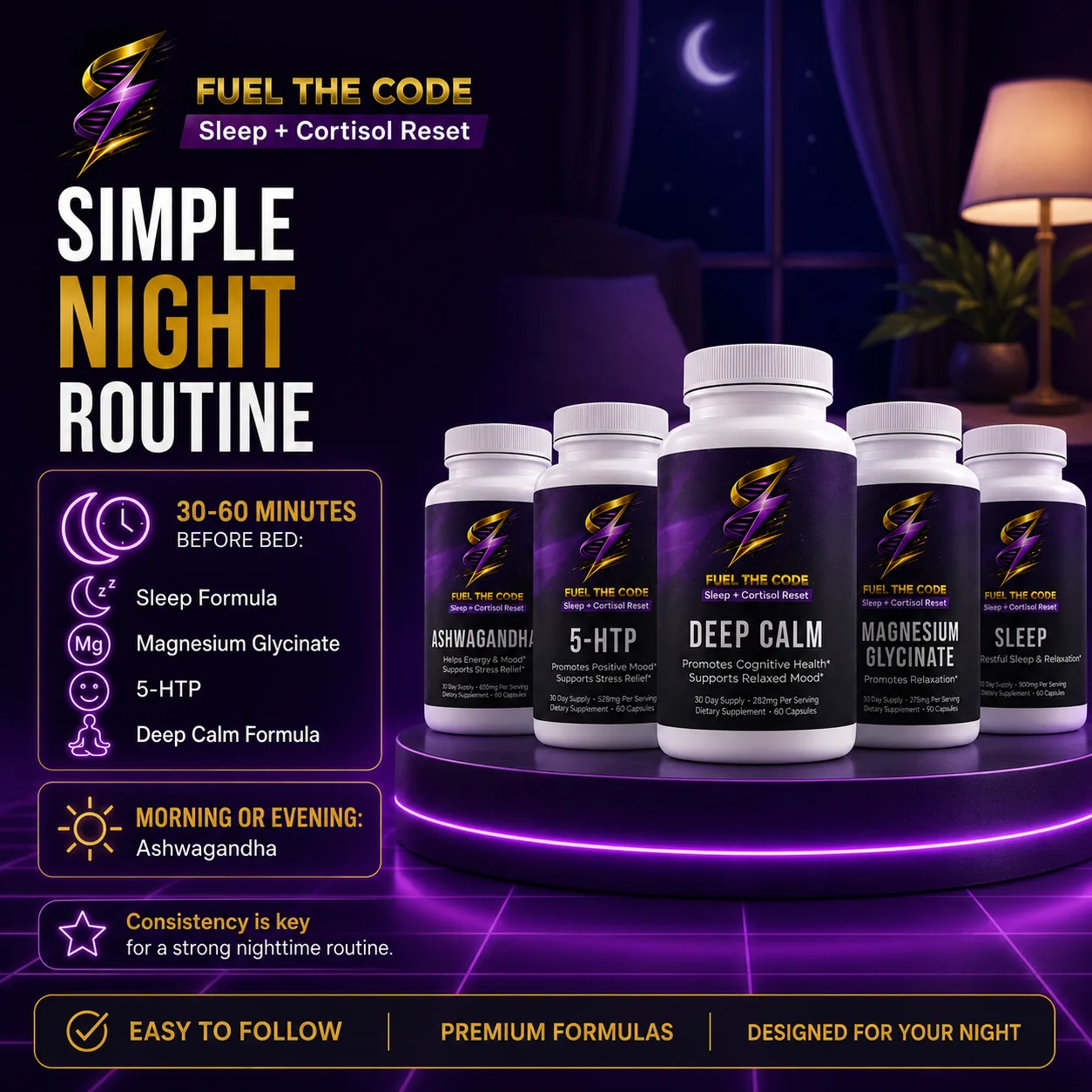 UGC — Sleep + Cortisol Evening Routine